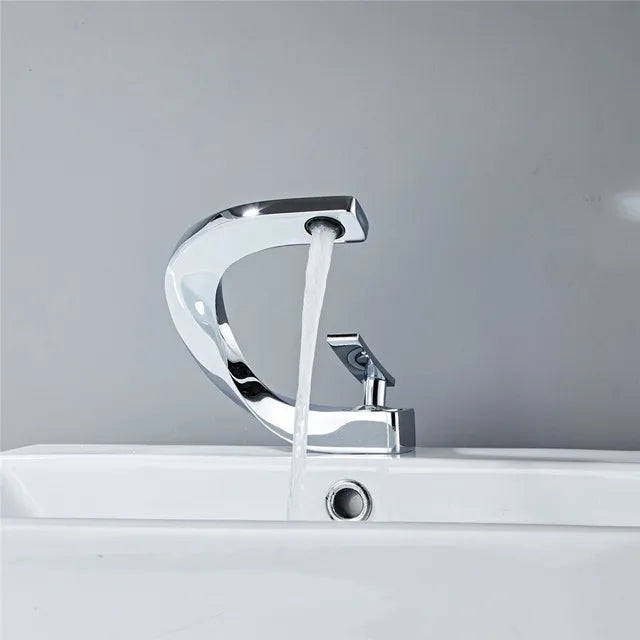 Gold White Basin Faucet