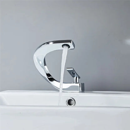 Decorbites™ Gold-weißes Badezimmer-Waschbeckenarmatur Kalt-Warm-Wasser-Mischer Waschtischhahn
