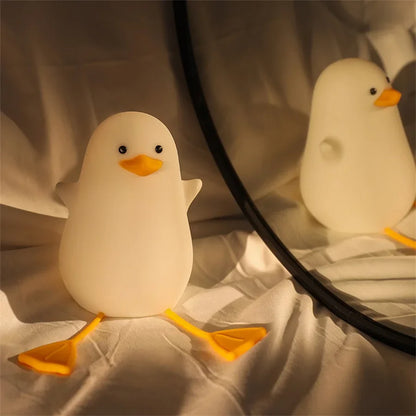 DecorBites™ Duck Cartoon Silicone Night Lamp - USB Rechargeable, Touch Sensor, Timer