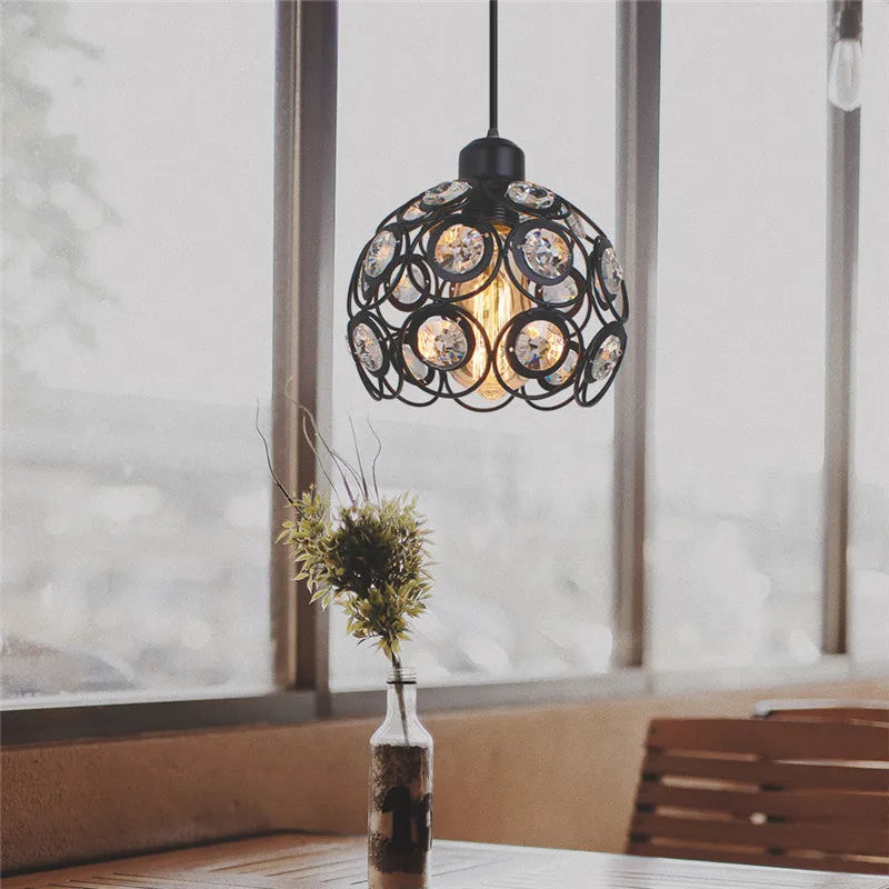 Black Retro Cage Pendant Light