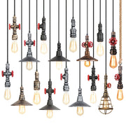 Copper Water Pipe Pendant Light