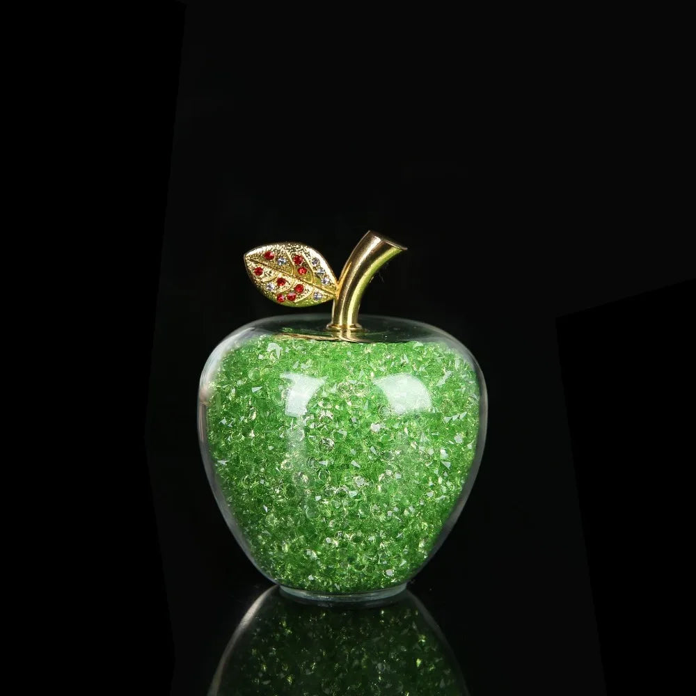 Crystal Apple Paperweight Decor