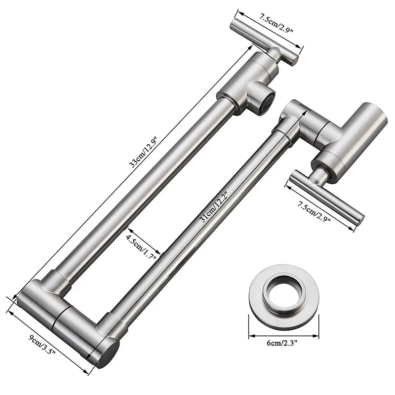 Decorbites™ Drehgelenk-Auslauf Messing-Küchenarmatur, Einloch Zwei-Griff Schwingarm