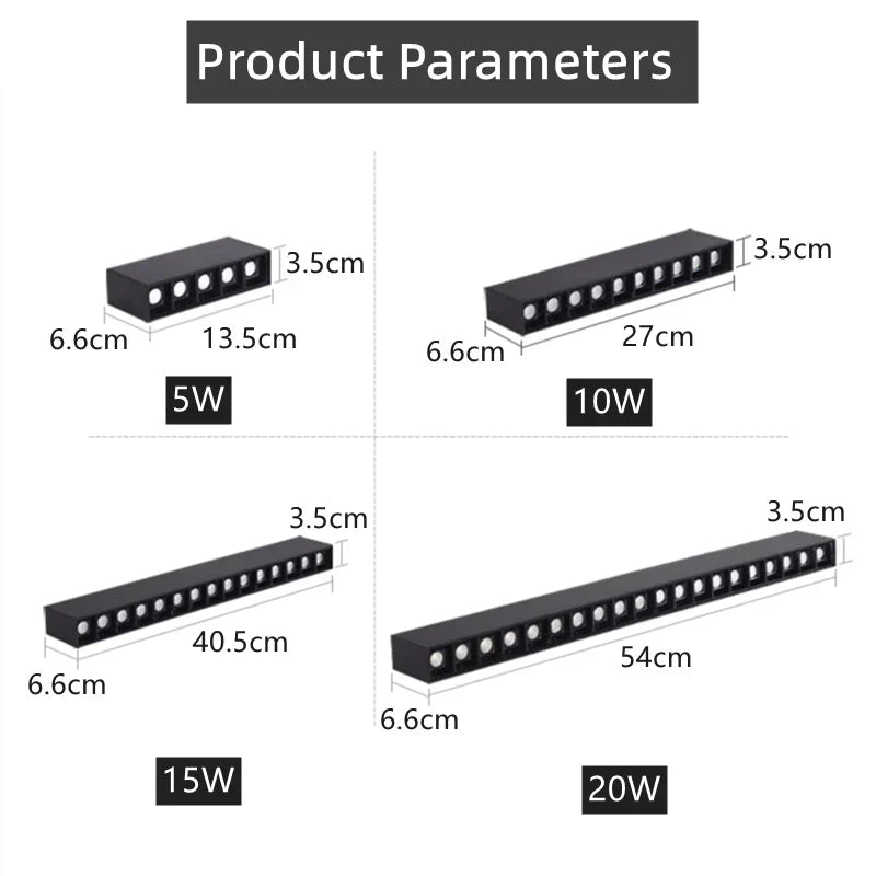 Decorbites™ LED Linear Gitterleuchte: Moderne Oberflächenmontage Deckenbeleuchtung für das Zuhause, 110V/220V