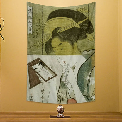 Decorbites™ Geisha Kanagawa-Druck Wandbehang für bohemian Heimdekoration & Yogamatte