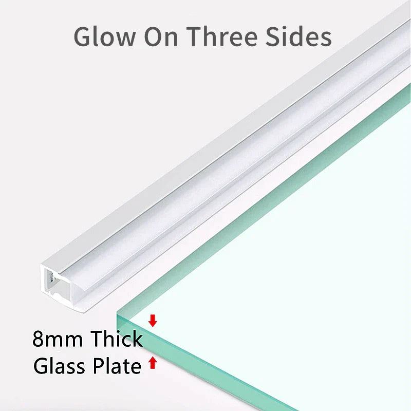 Decorbites™ LED-Schranksleifenleuchte für 8 mm Glasplatten Bücherregal Streifenlicht