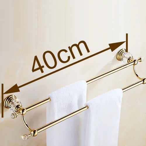 Decorbites™ Kristallgold Doppeltuchhalter für das Badezimmer, 60 cm Länge