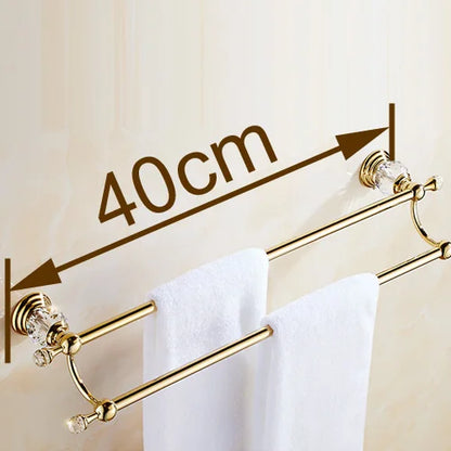 Decorbites™ Kristallgold Doppeltuchhalter für das Badezimmer, 60 cm Länge
