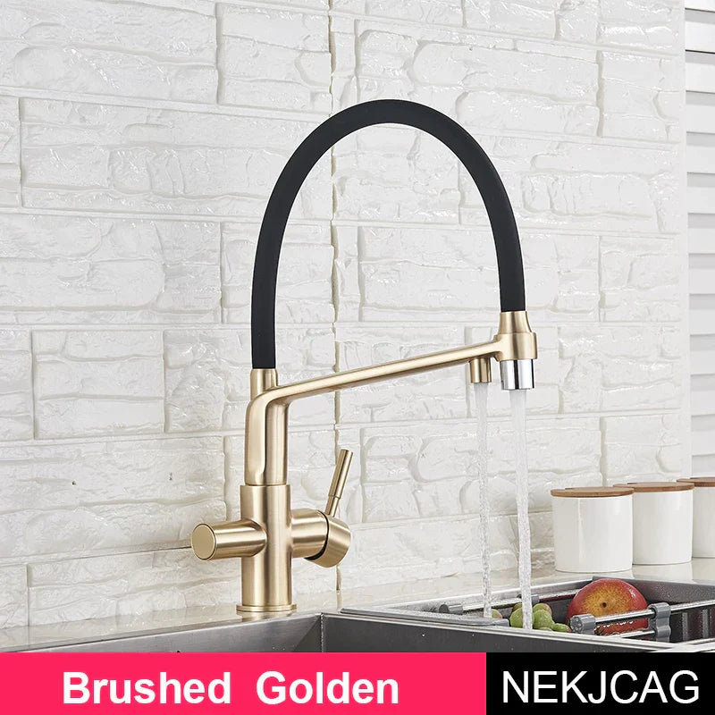 Decorbites™ Schwarz-Chrom Küchenarmatur 360° Drehbarer Ausziehbarer Gefilterter Wasserhahn
