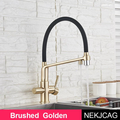 Decorbites™ Schwarz-Chrom Küchenarmatur 360° Drehbarer Ausziehbarer Gefilterter Wasserhahn