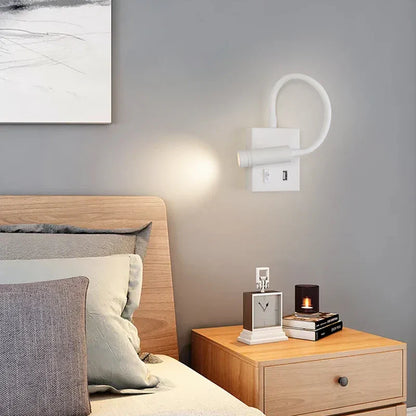 Decorbites™ LED-Nachttisch-Wandleuchte mit USB-Anschluss & Schalter – Modernes nordisches Design