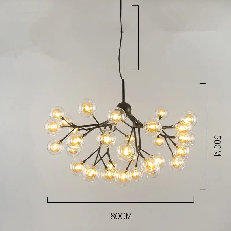 Decorbites™ Heracleum Firefly Glas-Kugelleuchter: Goldener Luxusbeleuchtung für Esszimmer, Küche und Treppenhaus