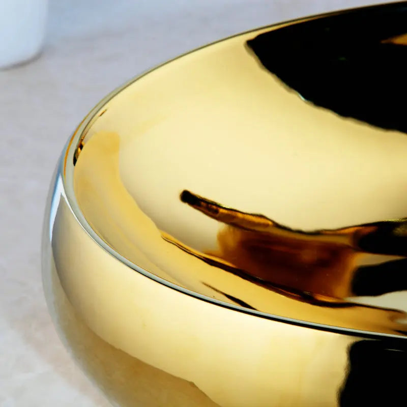 Gold Ceramic Basin Sink Set