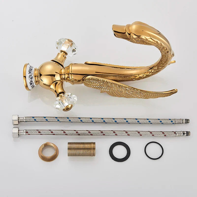 Gold Brass Swan Faucet