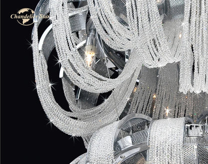 Decorbites™ Kristallkreis LED-Tassel-Kronleuchter: Moderne Luxus-Pendant-Hängeleuchte für Schlafzimmer und Wohnzimmer