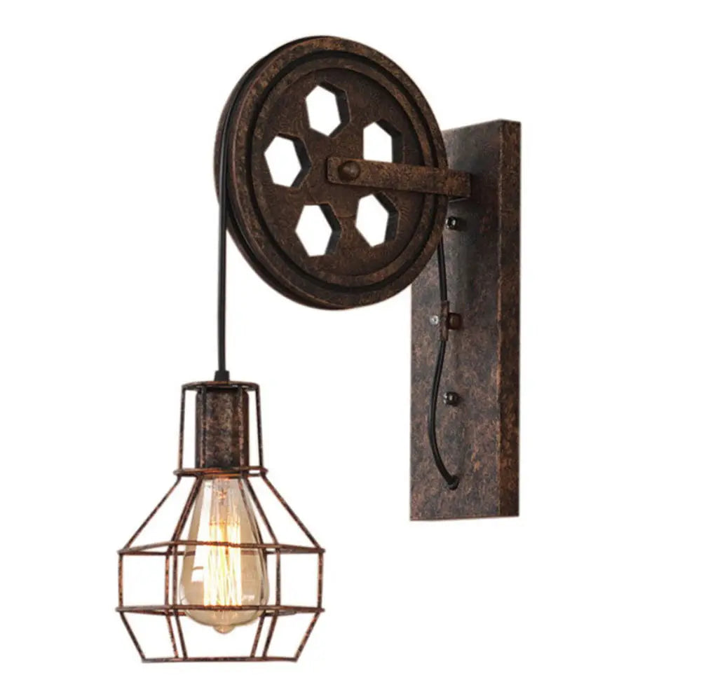 Decorbites™ Industrielle Flaschenzug-Wandleuchte Verstellbare Wandlampe Loft Café Bar