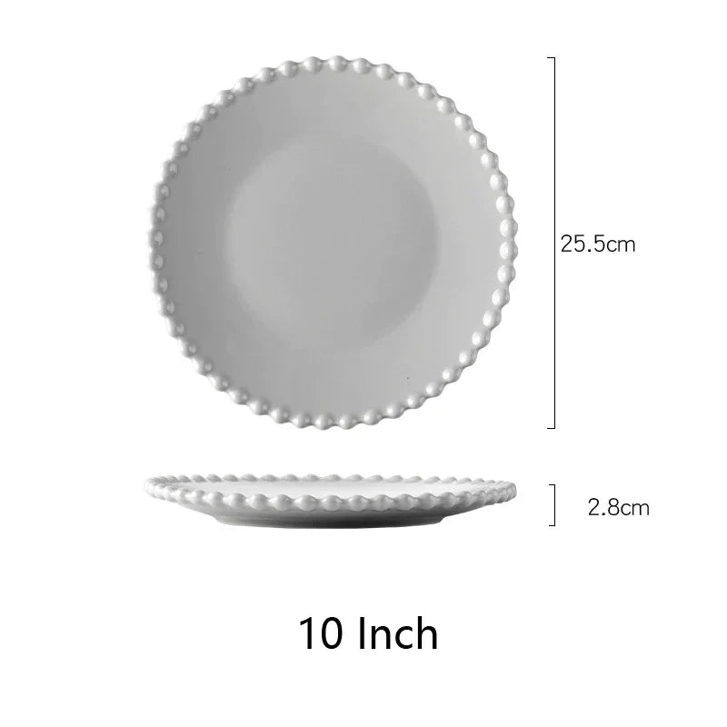 Decorbites™ Herzförmiges Perlmutt-Essbesteck-Set - Elegantes Porzellan-Tafelgeschirr für Salat, Suppe, Steak