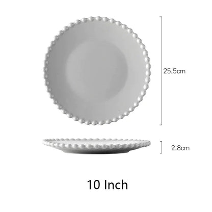 Decorbites™ Herzförmiges Perlmutt-Essbesteck-Set - Elegantes Porzellan-Tafelgeschirr für Salat, Suppe, Steak