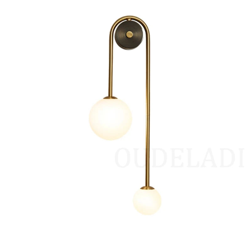 DecorBites™ Glass Ball LED Wall Light Modern Brass Decor for Bedroom Living Room