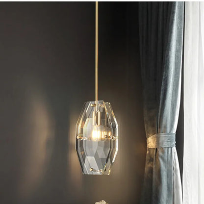 DecorBites™ Crystal Glass Pendant Lamp Luxe Chandelier for Bedroom Restaurant Kitchen Home