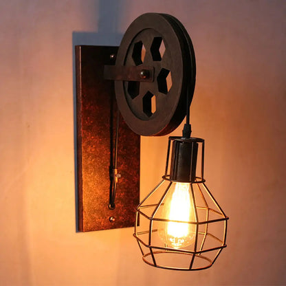 DecorBites™ Industrial Iron Wall Sconce LED Fixture for Cafe Bar Loft Decoration