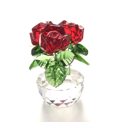 Decorbites™ Kristall-Rosenblumen-Träume Glas-Papiergewicht-Bouquet-Skulptur