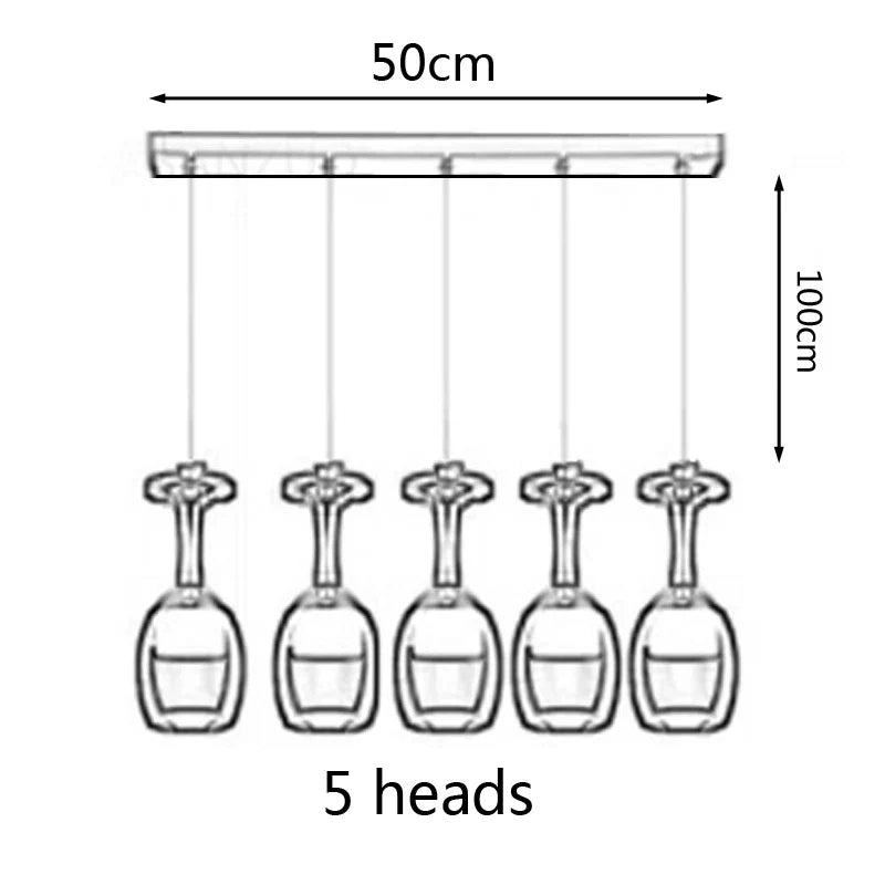 DecorBites™ LED Wine Glass Pendant Lights for Restaurant, Bar, and Dining Room