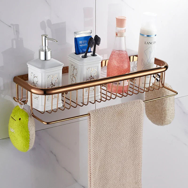 Gold Brass Towel Shelf