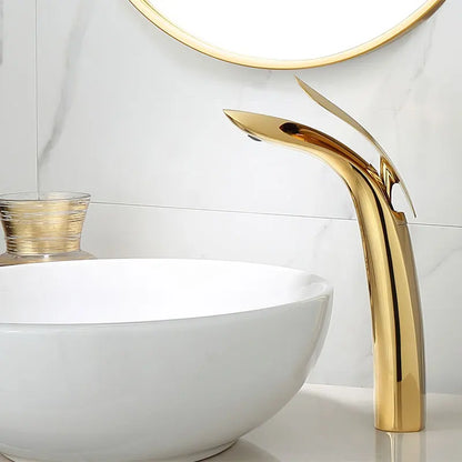 Decorbites™ Gold Messing Waschtischarmatur | Einhebelmischer für Badezimmer-Waschbecken