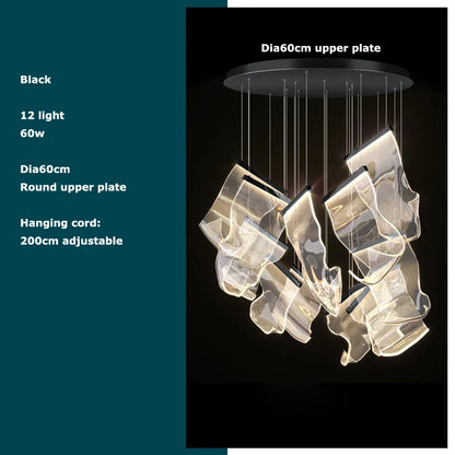 Decorbites™ Goldene Liebes-Papier-Lüster: Postmoderne LED-Designerbeleuchtung für den Eingangsbereich