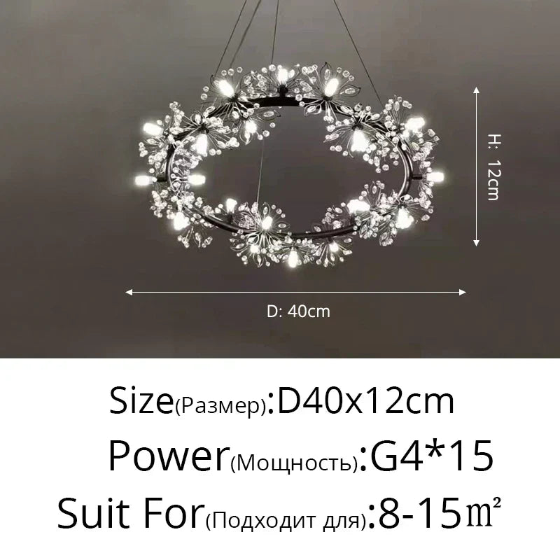 DecorBites™ Dandelion Flower Chandelier LED Lamp for Living Room Bedroom Restaurant Bouquet Decor