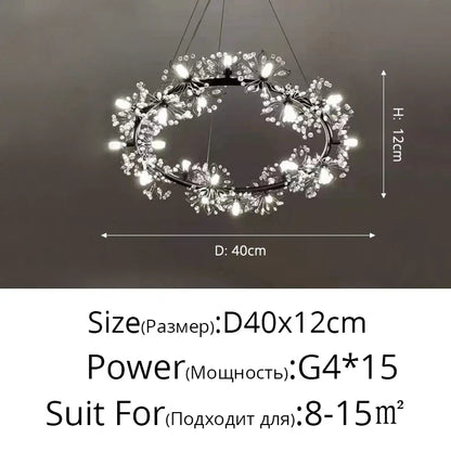 DecorBites™ Dandelion Flower Chandelier LED Lamp for Living Room Bedroom Restaurant Bouquet Decor