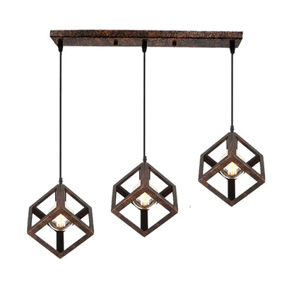 Decorbites™ Geometrische Würfel-Pendantleuchten-Trio mit Metall-Schirmen Quadratische Deckenlampen