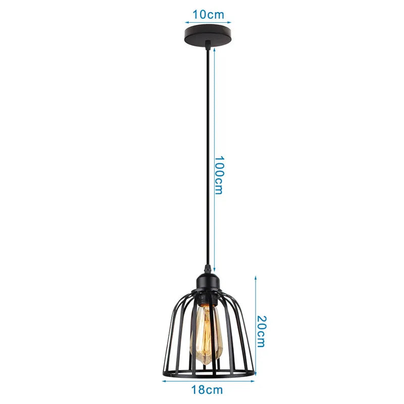 Decorbites™ Industrielles Nordisches Käfig-Pendant-Licht, Schwarzes Eisen Retro-Loft-Hängeleuchte