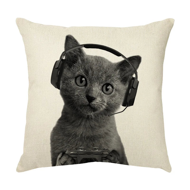 Decorbites™ Süßes Katzen-Sofa-Baumwoll-Leinen-Kissenbezug Polsterbezug Heimdekoration Kissen