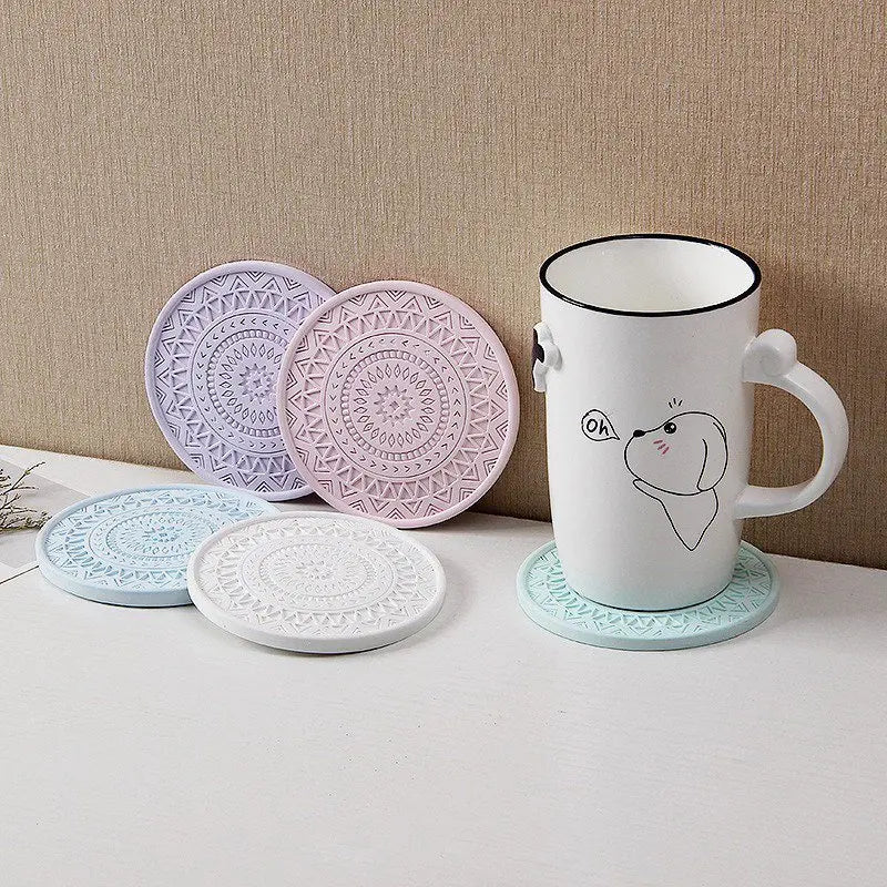 Decorbites™ Diatomeen-Runde Untersetzer: Saugfähig, Farbenfroh, Modische Trinkmatten