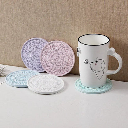 Decorbites™ Diatomeen-Runde Untersetzer: Saugfähig, Farbenfroh, Modische Trinkmatten