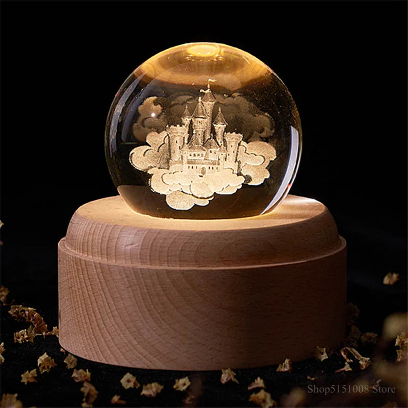 Decorbites™ Kristallkugel-Nachtleuchte USB-Musikbox Universen-Globus 3D-Lampe