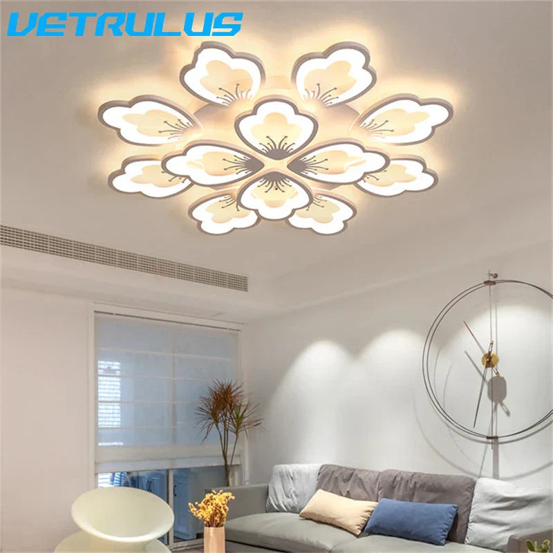 Acrylic Lotus LED Chandelier