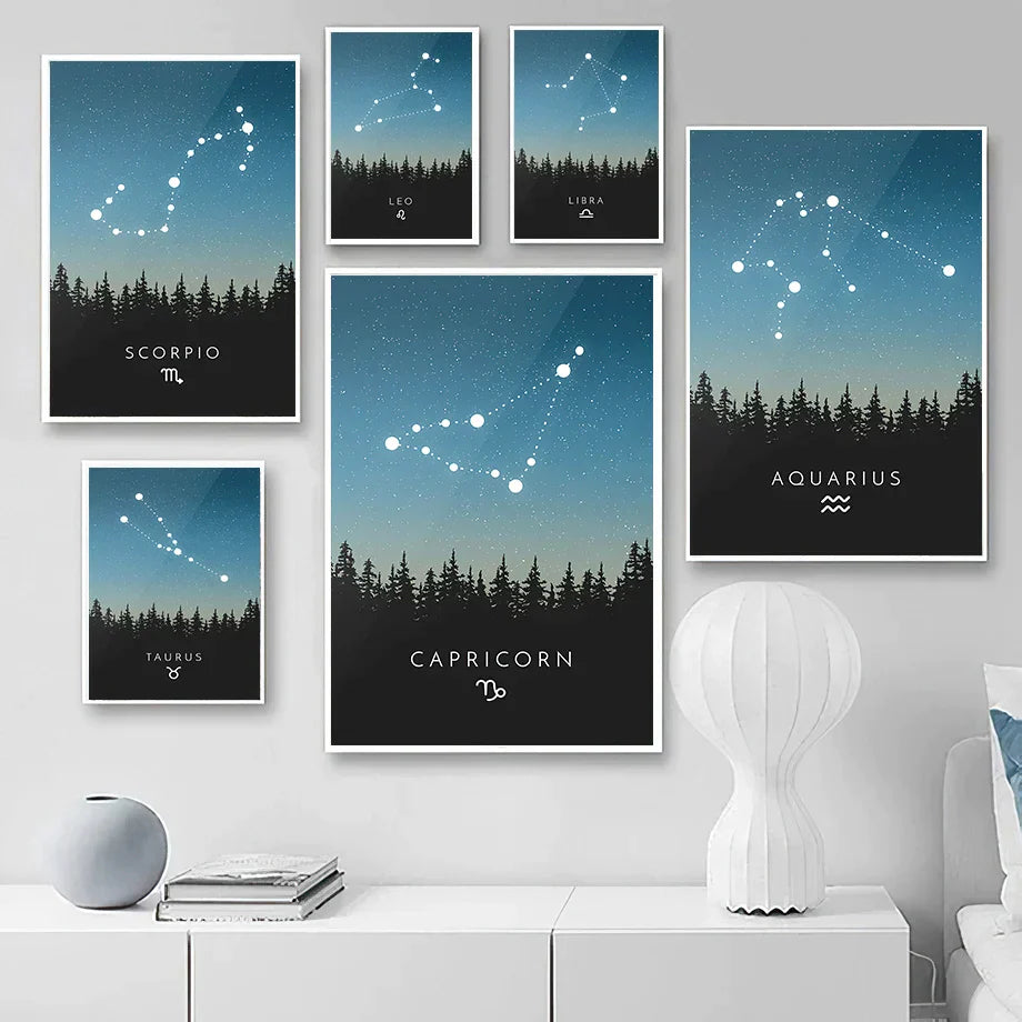 Decorbites™ Leo Krebs Sternzeichen-Leinwandkunst nordische Drucke für Kinderzimmer Heimdekoration