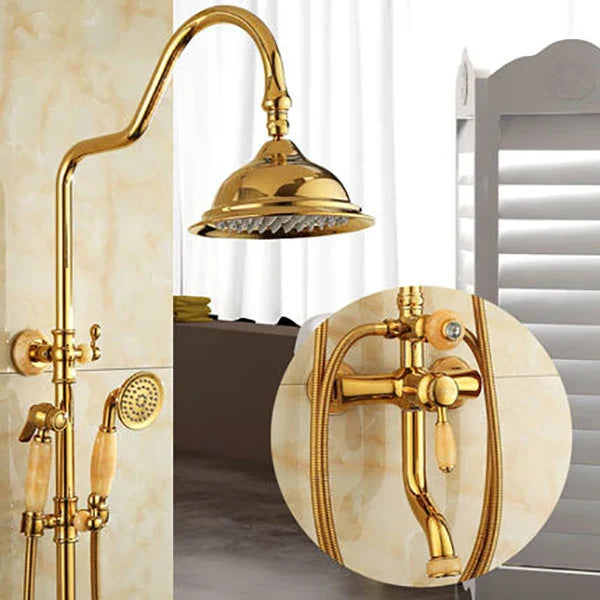 Gold Brass Shower Set