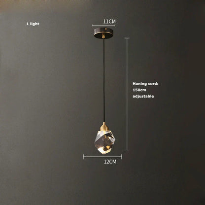 Decorbites™ Schwarzer Kristall-Kupfer-LED-Kronleuchter für das Esszimmer – Art-Deco-Hängeleuchte