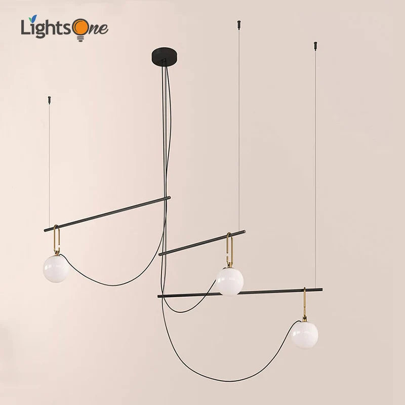 DecorBites™ Glass Ball Pendant Lights - Nordic Style Three-Head Magic Bean Lamps