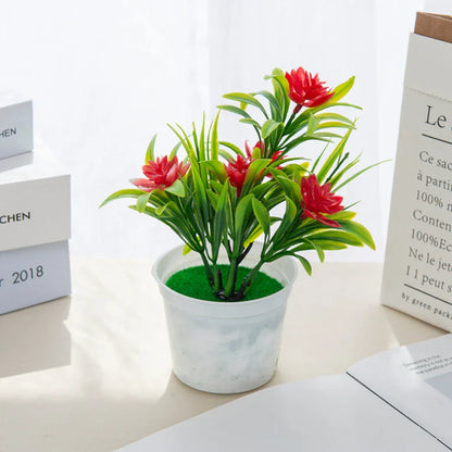 Decorbites™ Künstliche Blumen Bonsai Vase Mini Topf Heimdekoration Hochzeit DIY Blumentopf