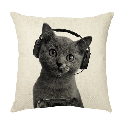 Decorbites™ Süßes Katzen-Sofa-Baumwoll-Leinen-Kissenbezug Polsterbezug Heimdekoration Kissen