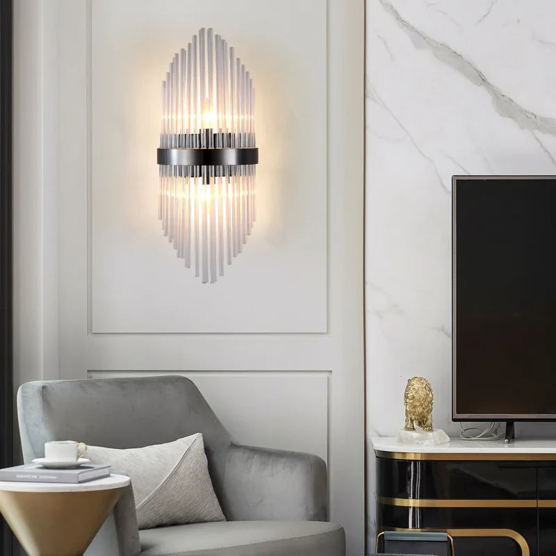 Decorbites™ Glasstab-Kristall-Wandleuchte: Moderne nordische Lichtluxus für Schlafzimmer, Wohnzimmer