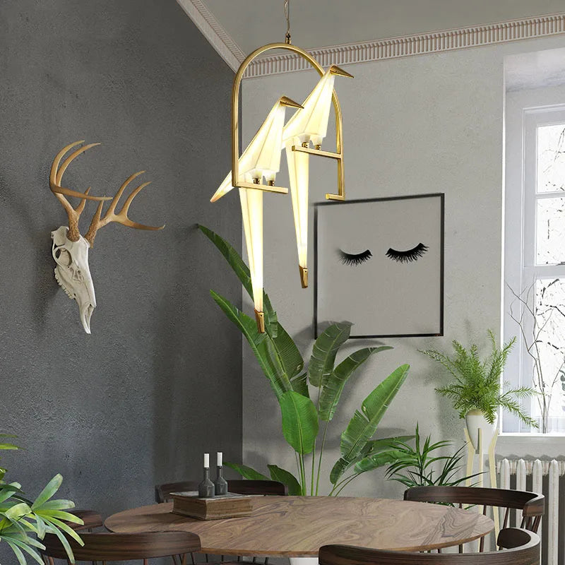 Gold Cage Origami Chandelier