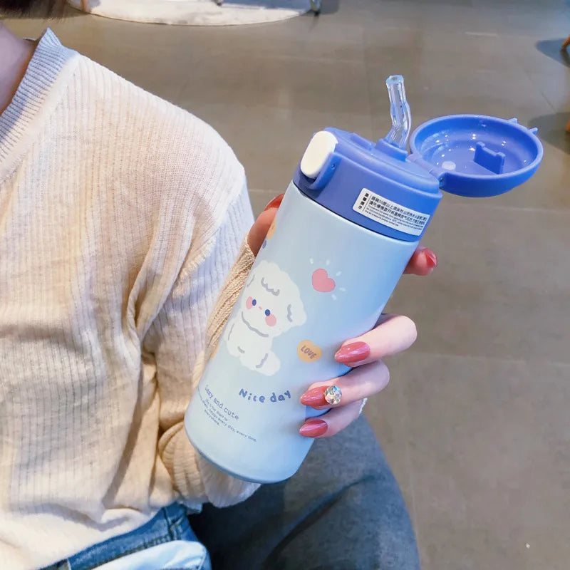 Decorbites™ Süßer Isolierter Trinkhalm-Becher Thermosflasche aus Edelstahl Vakuumflasche