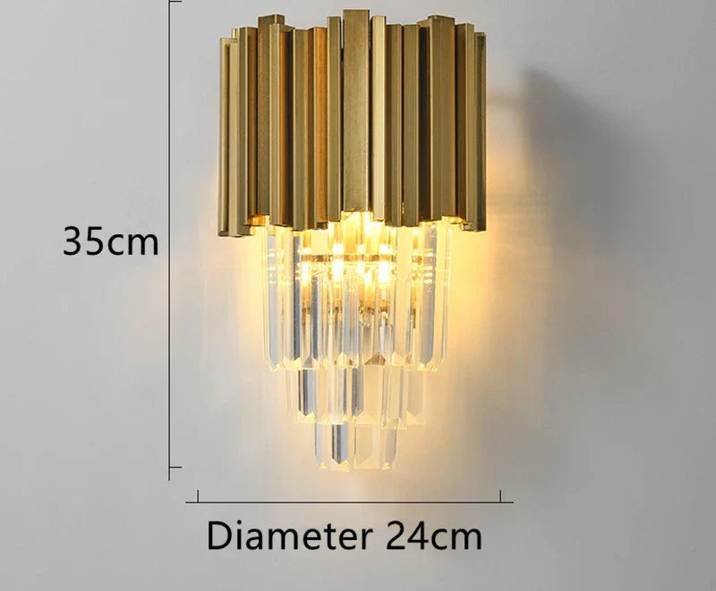 Crystal Drop Wall Sconce With K9 Crystals