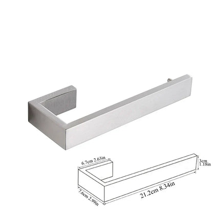 Decorbites™ Gebürstetes Badezimmereinrichtungs-Set: Bademantel-Haken, Handtuchhalter, Regal, Toilettenpapierhalter, Zahnbürstenständer